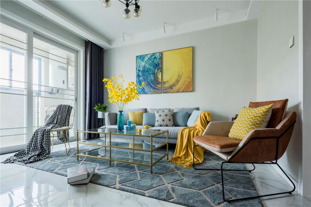 78平现代小二居，活力满满的设计，年轻人都爱的配色！