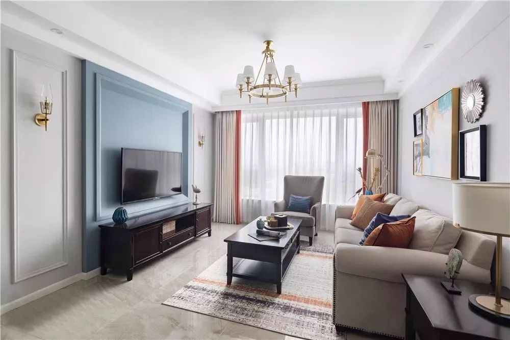 95㎡美式风格装修，色调搭配尽显优雅气质！