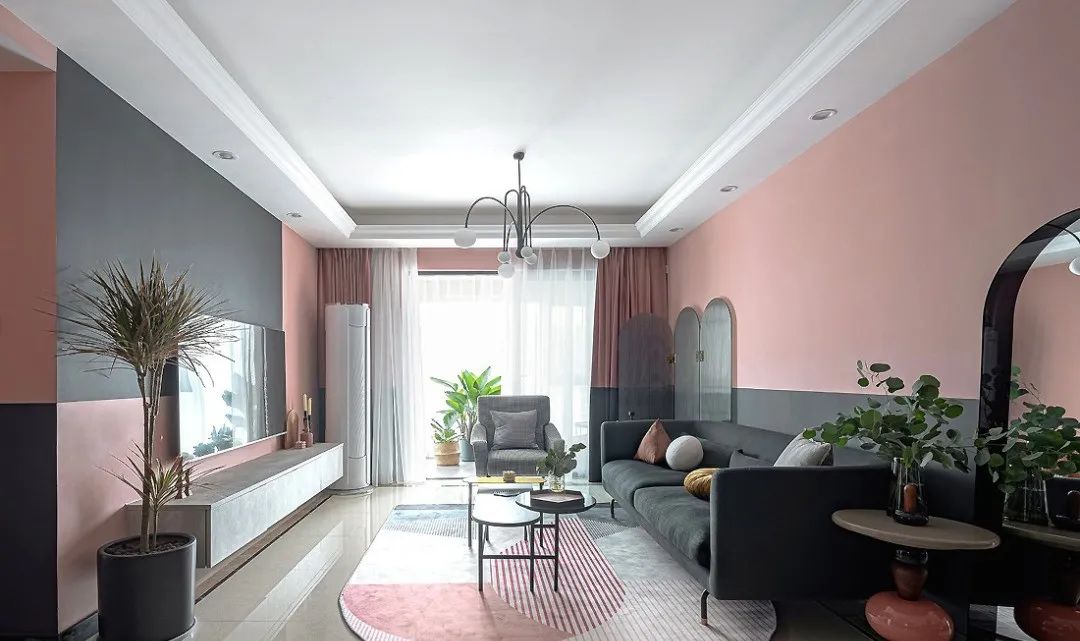 90㎡轻奢现代欧式风，撞色背景墙设计，让人忍不住想&ldquo;哇哦&rdquo;！