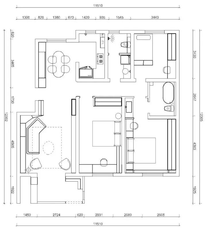 120㎡三代同堂，全屋浅色设计，弱采光一楼也敞亮！