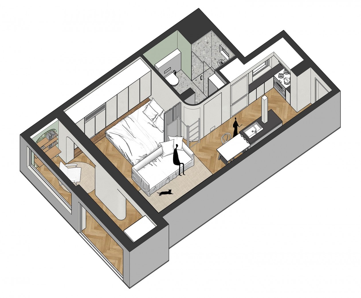 旅法女孩的42㎡独居小屋