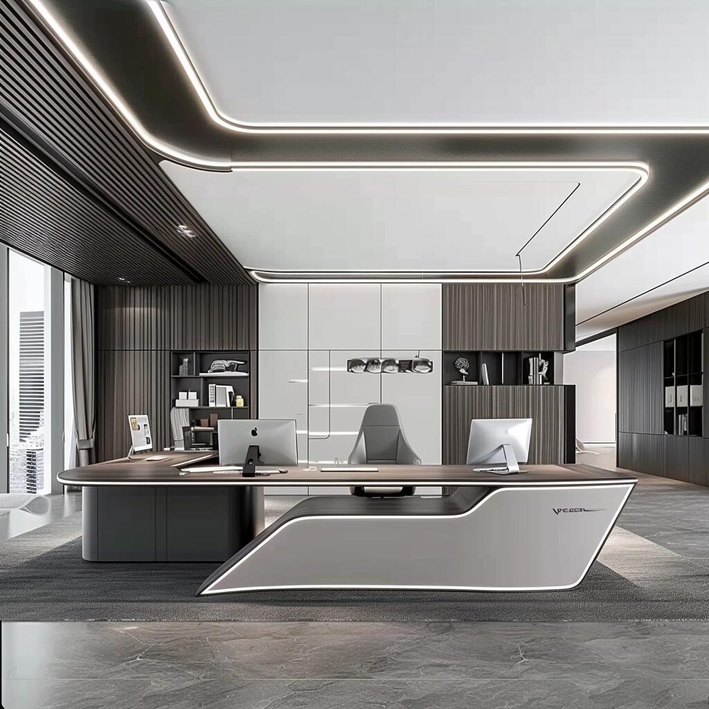 600平黑白极简高档办公室装修案例