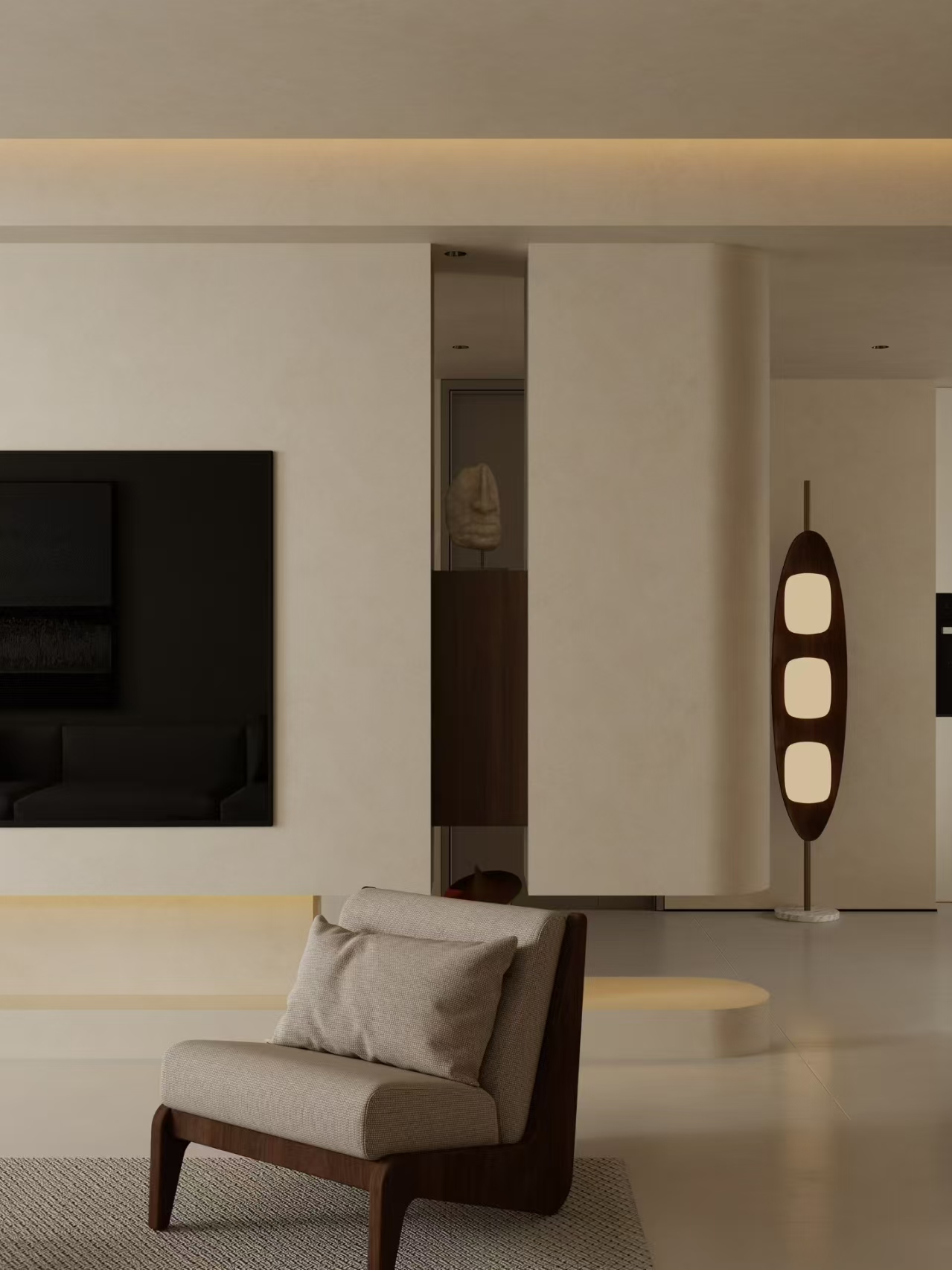 圆弧设计+暖光氛围   打造高级质感禅意空间