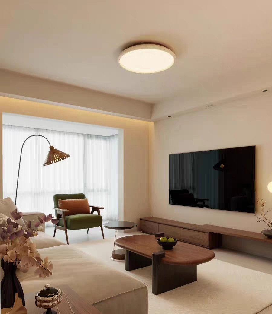 原木风暖调客厅   柔和灯光+质感家具，治愈系居家空间的理想范本