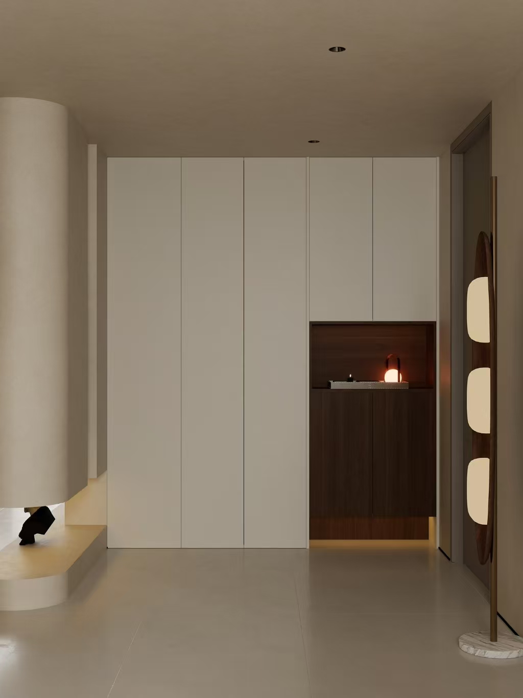 圆弧设计+暖光氛围   打造高级质感禅意空间