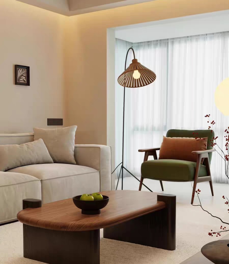 原木风暖调客厅   柔和灯光+质感家具，治愈系居家空间的理想范本