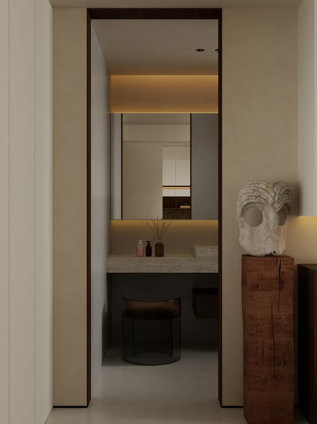 圆弧设计+暖光氛围   打造高级质感禅意空间