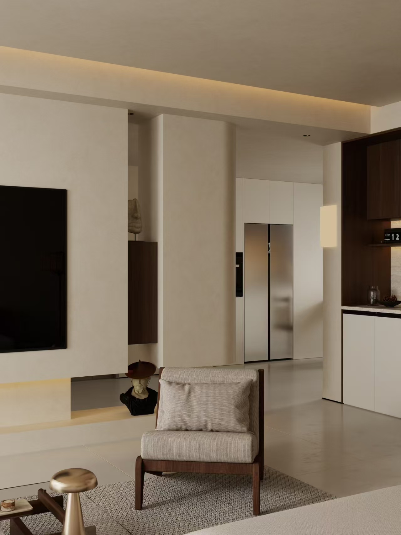 圆弧设计+暖光氛围   打造高级质感禅意空间