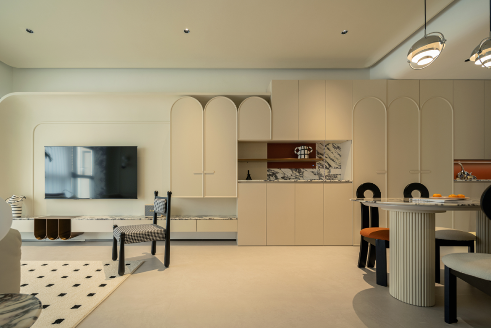 120㎡法式奶油风，弧形元素+可可蛋奶，入目皆是软糯与温柔！