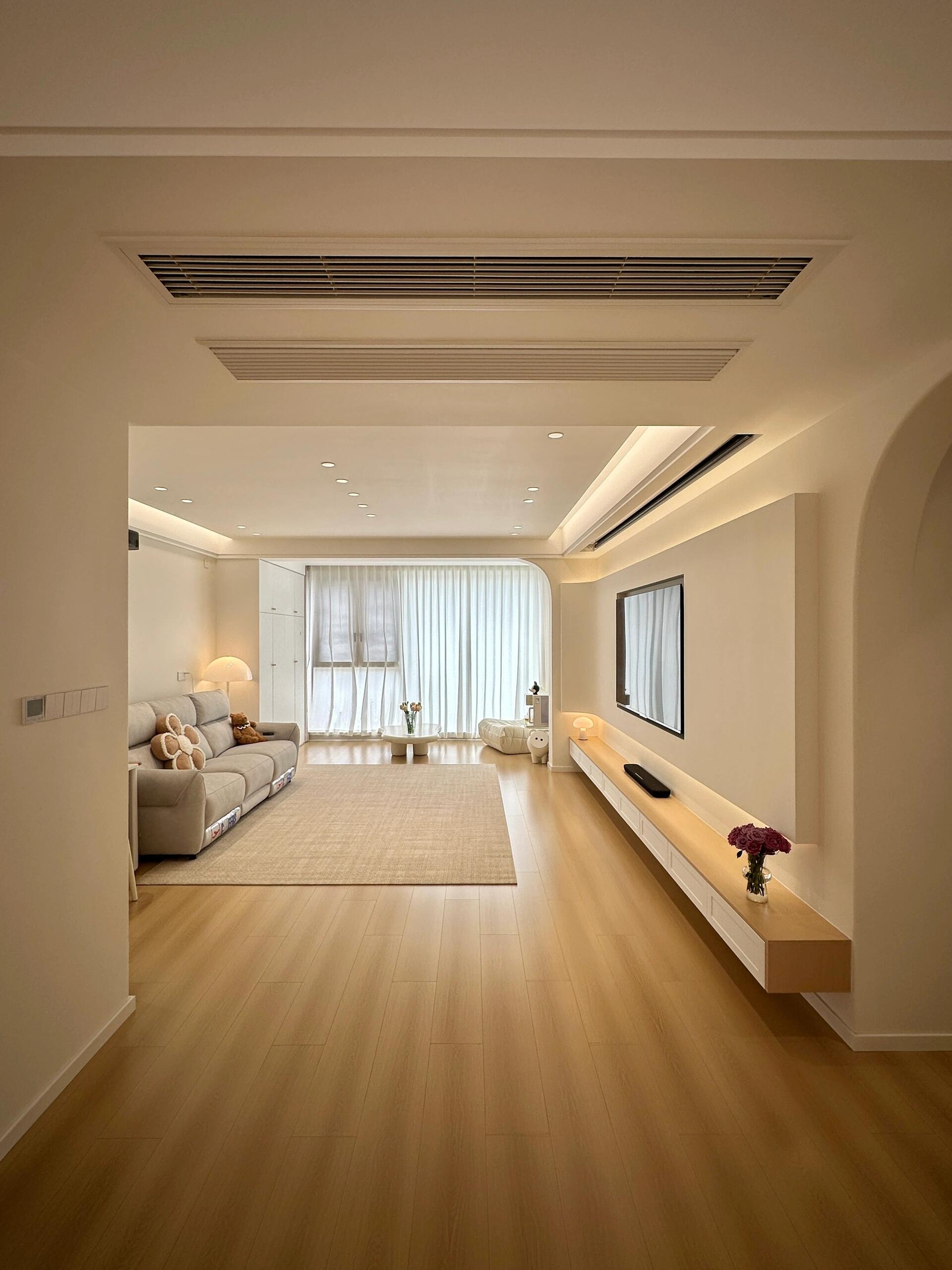 97平旧房改造极简奶油风落地！！！