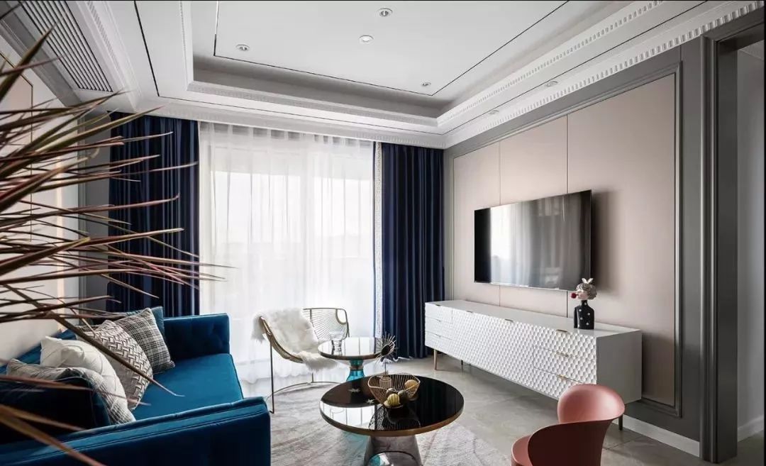 89㎡现代欧式混搭风，优雅经典蓝搭配，亲朋好友都说美爆了！